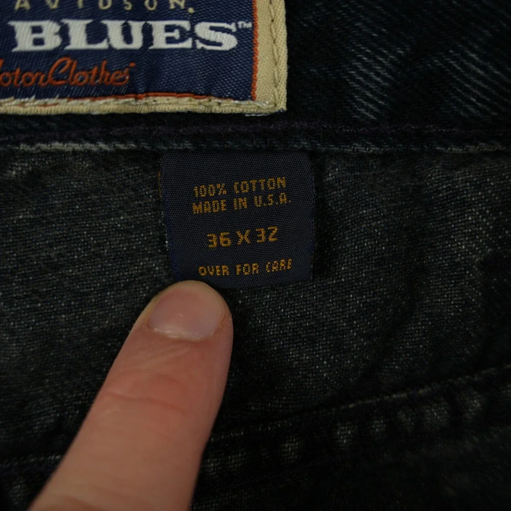 Harley-Davidson Jeans Mens 35x32 Blue Biker Blues Made‎ in USA Dark Wash Denim